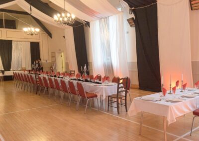 Party set up in the Main Hall at Dumbleton Village Hall